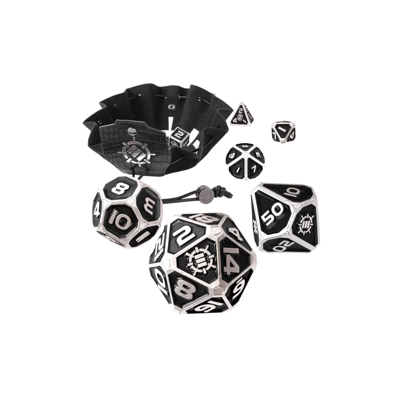 ENHANCE - BLACK METALLIC DICE SET