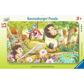 15 p frame puzzle - Garden animals