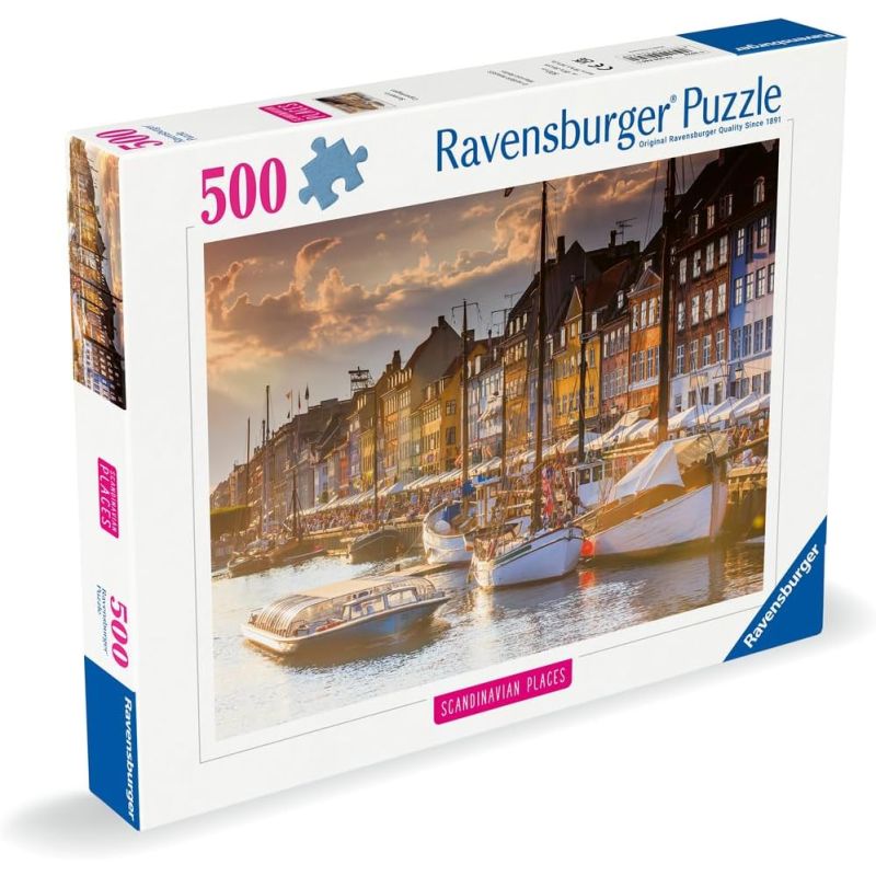 Puzzel 500 p - Zonsondergang in Kopenhagen (Highlightpuzzel, Scandinavisch)