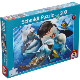 Puzzel van 200 stukjes Vrienden van de onderwaterwereld 