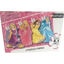 4 Puzzels - 10, 12, 14 en 16 stukjes - De Prinsessen - 36 x 26 cm 