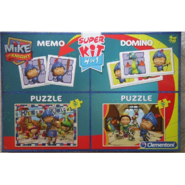 4 in1 spel Memo, Domino en puzzels 2x30 stukjes MIKE THE RIDDER 