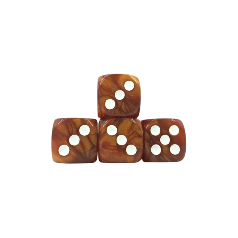 Set of 5 6-sided dice – Brown Pearl 