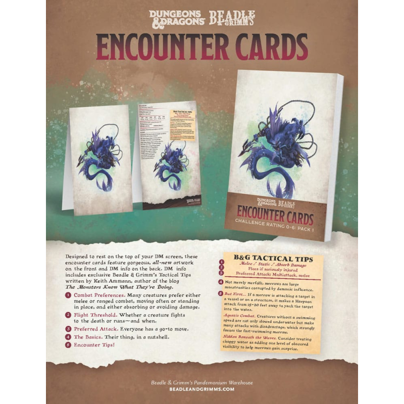 Dungeons & Dragons RPG Encounter Cards Challenge Rating 7+: Pack 1 *ENGLISH* Beadle & Grimm´s